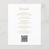 金ゴールドフォーマルQRコード予算結婚式招待状 チラシ (裏面)