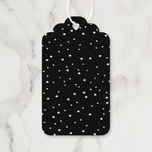 金ゴールドフクロウがネックレスを付けて黒い星を獲得 ギフトタグ (裏面)