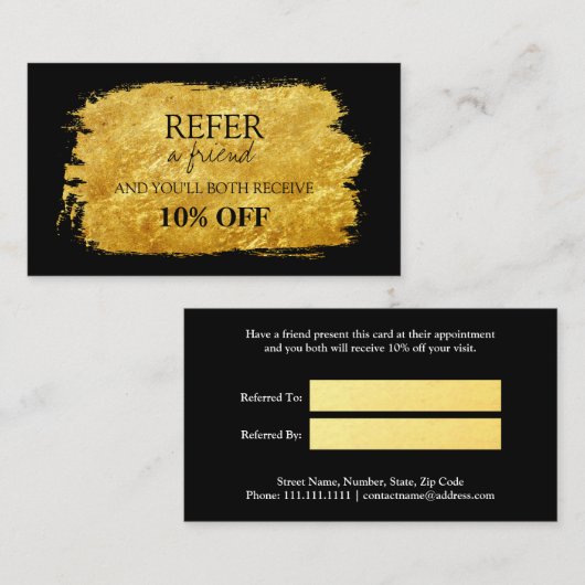 金ゴールドフフェイクォイルブラシ紹介カード 紹介カード (正面/裏面)