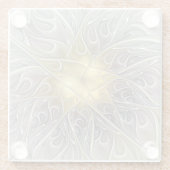 金ゴールドフラクタルモダン抽象芸術で花盛り ガラスコースター (裏面)