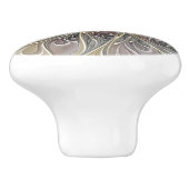 金ゴールドフラクタルモダン抽象芸術で花盛り セラミックノブ (側面)