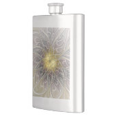 金ゴールドフラクタルモダン抽象芸術で花盛り フラスク (左)