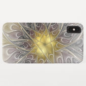 金ゴールドフラクタルモダン抽象芸術で花盛り Case-Mate iPhoneケース (裏面(横))