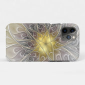 金ゴールドフラクタルモダン抽象芸術で花盛り Case-Mate iPhoneケース (裏面(横))