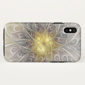 金ゴールドフラクタルモダン抽象芸術で花盛り Case-Mate iPhoneケース (裏面(横))