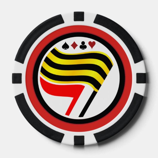 金ゴールドフラグトランプのポーカーチップ ポーカーチップ (正面)