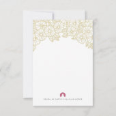 金ゴールドフラワーオンホワイトレスポンスRSVPカード 出欠カード (裏面)