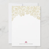 金ゴールドフラワーズオンホワイトリハーサルディナー招待状 招待状 (裏面)