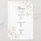 金ゴールドフラワーディナーメニューカード (正面/裏面)