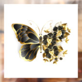 金ゴールドフラワーバタフライ（黒い蘭） ウィンドウサイン (シート2)