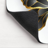 金ゴールドフラワーバタフライ(黒い蘭) マウスパッド (コーナー)