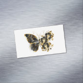 金ゴールドフラワーバタフライ（黒い蘭） マグネット名刺 (インサイチュ)