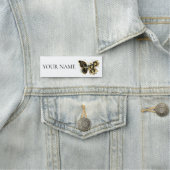 金ゴールドフラワーバタフライ（黒い蘭） 名札 (インサイチュ)