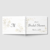 金ゴールドフラワーブライダルシャワーゲストブック ゲストブック (全面)