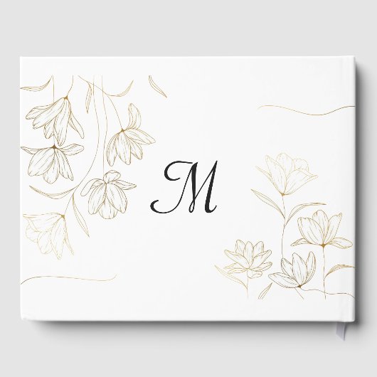 金ゴールドフラワーブライダルシャワーゲストブック ゲストブック (裏面)