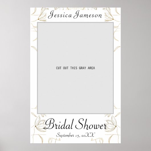 金ゴールドフラワーブライダルシャワーフォトプロップポスター ポスター (正面)