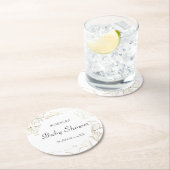 金ゴールドフラワーベビーシャワーラウンド紙コースター ラウンドペーパーコースター (インサイチュ)