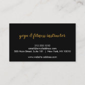 金ゴールドフラワーマンダラパターンヨガインストラクター 名刺 (裏面)