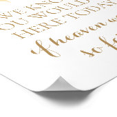 金ゴールドフラワー今日ここに来るサイン ポスター (角)