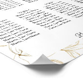 金ゴールドフラワー8テーブル座席表ポスター記号 ポスター (角)