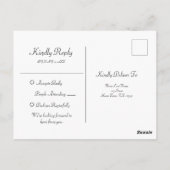 金ゴールドフラワーRSVPはがき ポストカード (裏面)