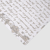 金ゴールドフランスのスクリプトヴィンテージフローラChinoiserie 薄葉紙 (詳細)