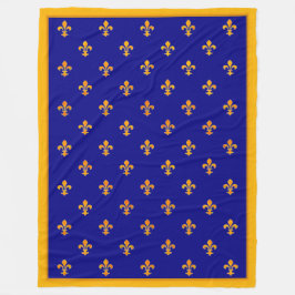 金ゴールドフランスのフルーアデリスAzurバナー フリースブランケット