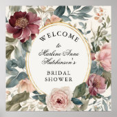 金ゴールドフランスのフローラエレガントブライダルシャワー茶 ポスター (正面)