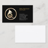 金ゴールドフランスのホルンアイコン音楽先生名刺 名刺 (正面/裏面)