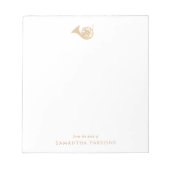 金ゴールドフランスのホーシンプルン音楽エレガント先生 ノートパッド (正面)