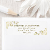 金ゴールドフリエレガントルスホ結婚ワイト差出人住所 ラベル (インサイチュ)