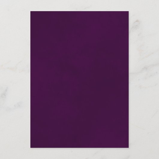金ゴールドフリルエレガントプラムパープル結婚ズ詳細 エンクロージャーカード (裏面)