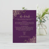 金ゴールドフリルエレガントプラムパープル結婚ズ詳細 エンクロージャーカード (スタンド正面)