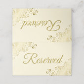 金ゴールドフリルオンクリームエレガントな結婚式予約 プレイスカード (外部開封)
