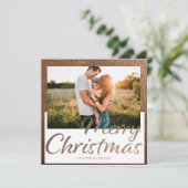 金ゴールドフルグリッターフォトメリークリスマスカード (スタンド正面)