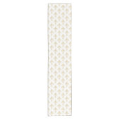 金ゴールドフルーアデリスのシームレスなパターン(白色) ショートテーブルランナー (正面)