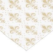 金ゴールドフルーアデリスのシームレスなパターン(白色) ショートテーブルランナー (コーナー)