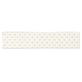 金ゴールドフルーアデリスのシームレスなパターン(白色) ショートテーブルランナー (横)