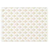 金ゴールドフルーアデリスのシームレスなパターン（白色） テーブルクロス (正面(横))