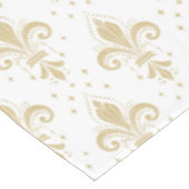 金ゴールドフルーアデリスのシームレスなパターン（白色） テーブルクロス (アングル)