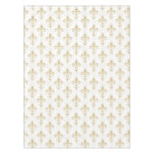 金ゴールドフルーアデリスのシームレスなパターン（白色） テーブルクロス (正面)