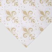 金ゴールドフルーアデリスのシームレスなパターン（白色） 薄葉紙 (詳細)