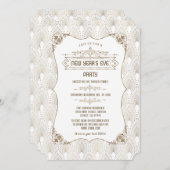 金ゴールドフルーアデリスアールデコ大晦日パーティー 招待状 (正面/裏面)