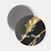 金ゴールドフルーアデリスオンブラック マグネット (正面/裏面)