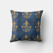 金ゴールドフルーアデリスオンブルー王室のル クッション (裏面)