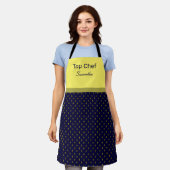 金ゴールドフルーアデリスパーソナライズされたエプロン エプロン (着用した状態)