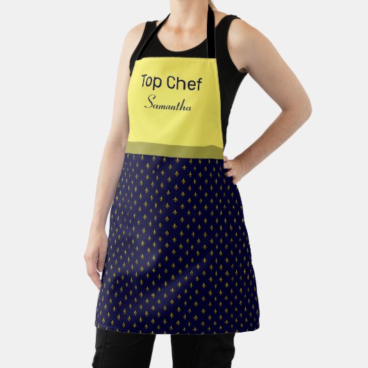 金ゴールドフルーアデリスパーソナライズされたエプロン エプロン (インサイチュ)