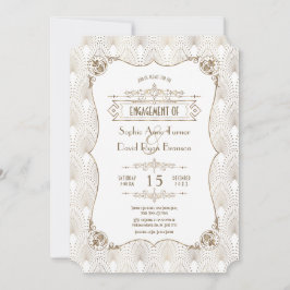 金ゴールドフルーアデリス素晴らしギャツビー婚約パーティ 招待状