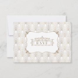 金ゴールドフルーアデリス素晴らしギャツビー20年代スタイル結婚ズ 出欠カード