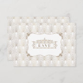 金ゴールドフルーアデリス素晴らしギャツビー20年代スタイル結婚ズ 出欠カード (正面/裏面)